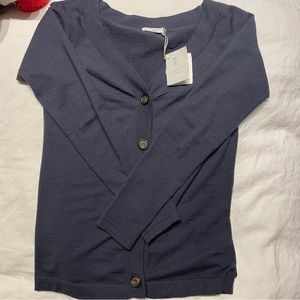 -Brunello Cucinelli Navy Cashmere Cardigan Size M